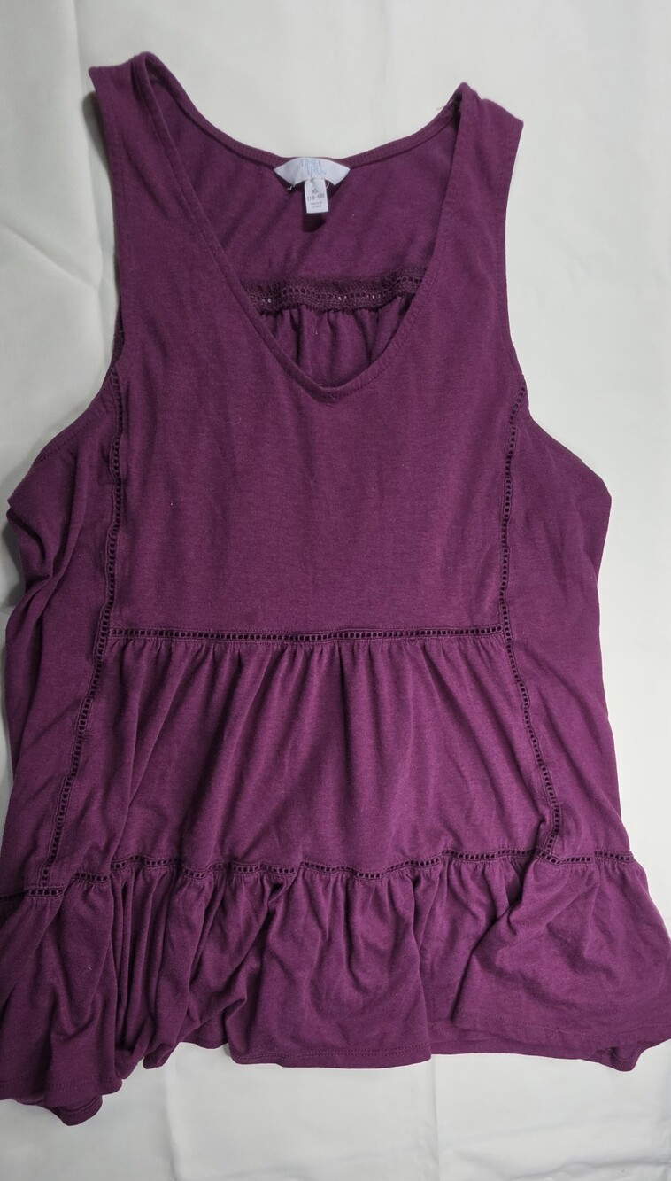Time And True Women's Tiered Tank Top, Purple XL 16-18 Sku 0296